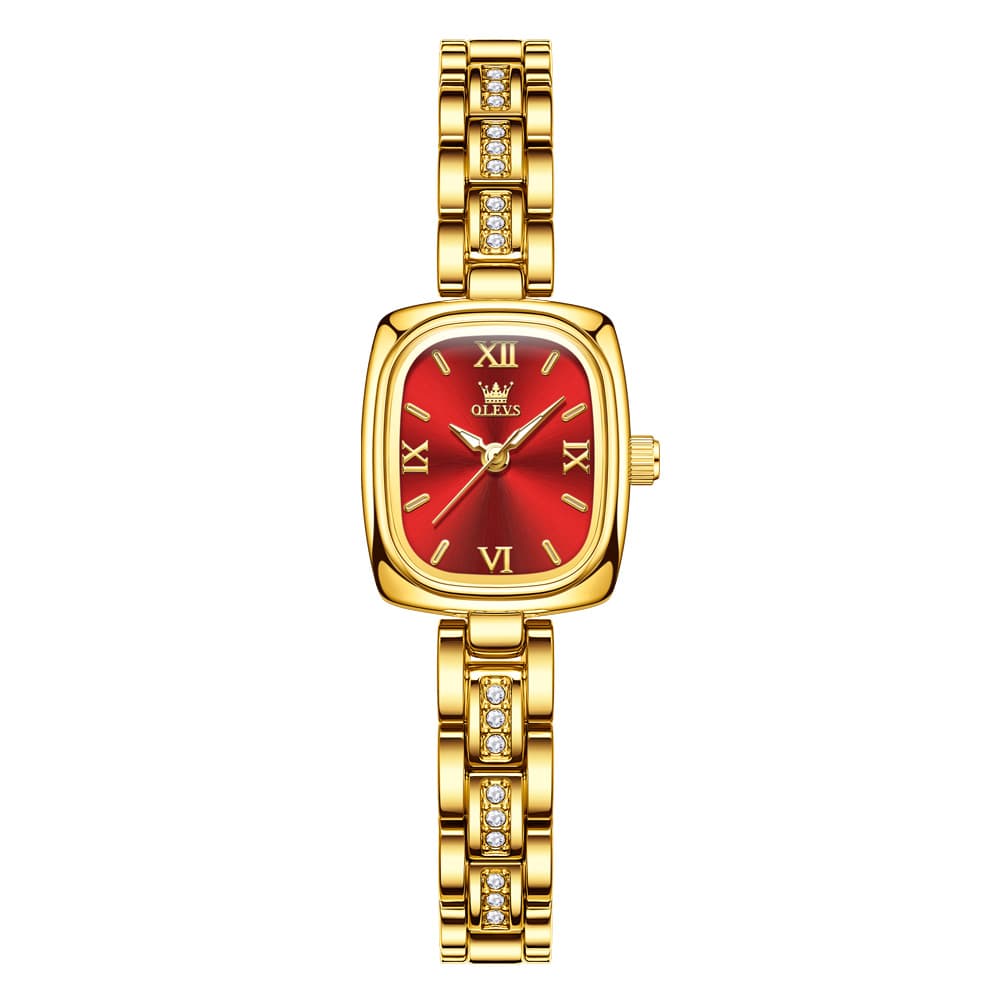 OLEVS 3695 Petite Crystal Bracelet Quartz Womens Watch - Rose Pink Watch | Olevs Watch Store