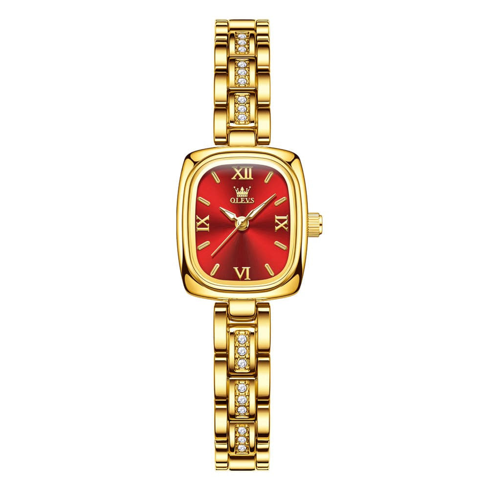 OLEVS 3695 Petite Crystal Bracelet Quartz Womens Watch - Rose Pink Watch | Olevs Watch Store