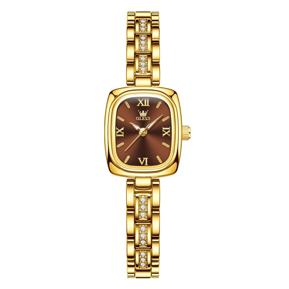 OLEVS 3695 Petite Crystal Bracelet Quartz Womens Watch - Rose Pink Watch | Olevs Watch Store