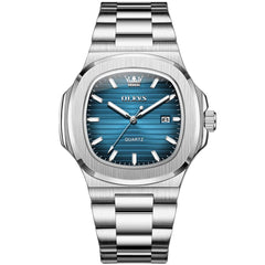 OLEVS 3696 Octagon Embossed Dial Luxury Sport Watch for Men - Deep Blue Watch | Olevs Watch Store