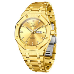 OLEVS 3726 Octagonal Luminous Quartz Watch for Men - Gold Watch | Olevs Watch Store