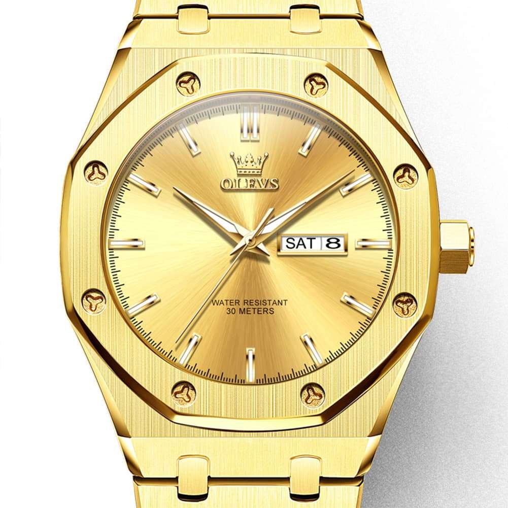 OLEVS 3726 Octagonal Luminous Quartz Watch for Men