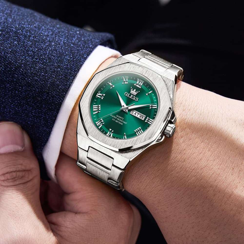OLEVS 3727 Geometric Luminous Quartz Watch for Men