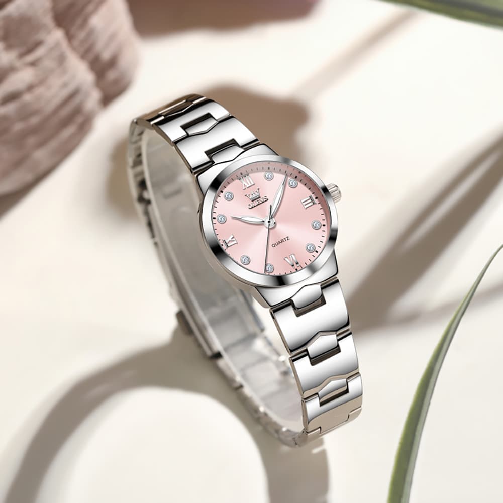 OLEVS 3735 Elegant Small Dial Luminous Quartz Watch for Women - Silver Blue Watch | Olevs Watch Store