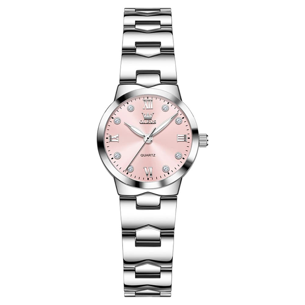 OLEVS 3735 Elegant Small Dial Luminous Quartz Watch for Women - Silver Blue Watch | Olevs Watch Store