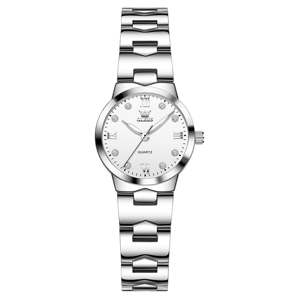 OLEVS 3735 Elegant Small Dial Luminous Quartz Watch for Women - Silver Blue Watch | Olevs Watch Store
