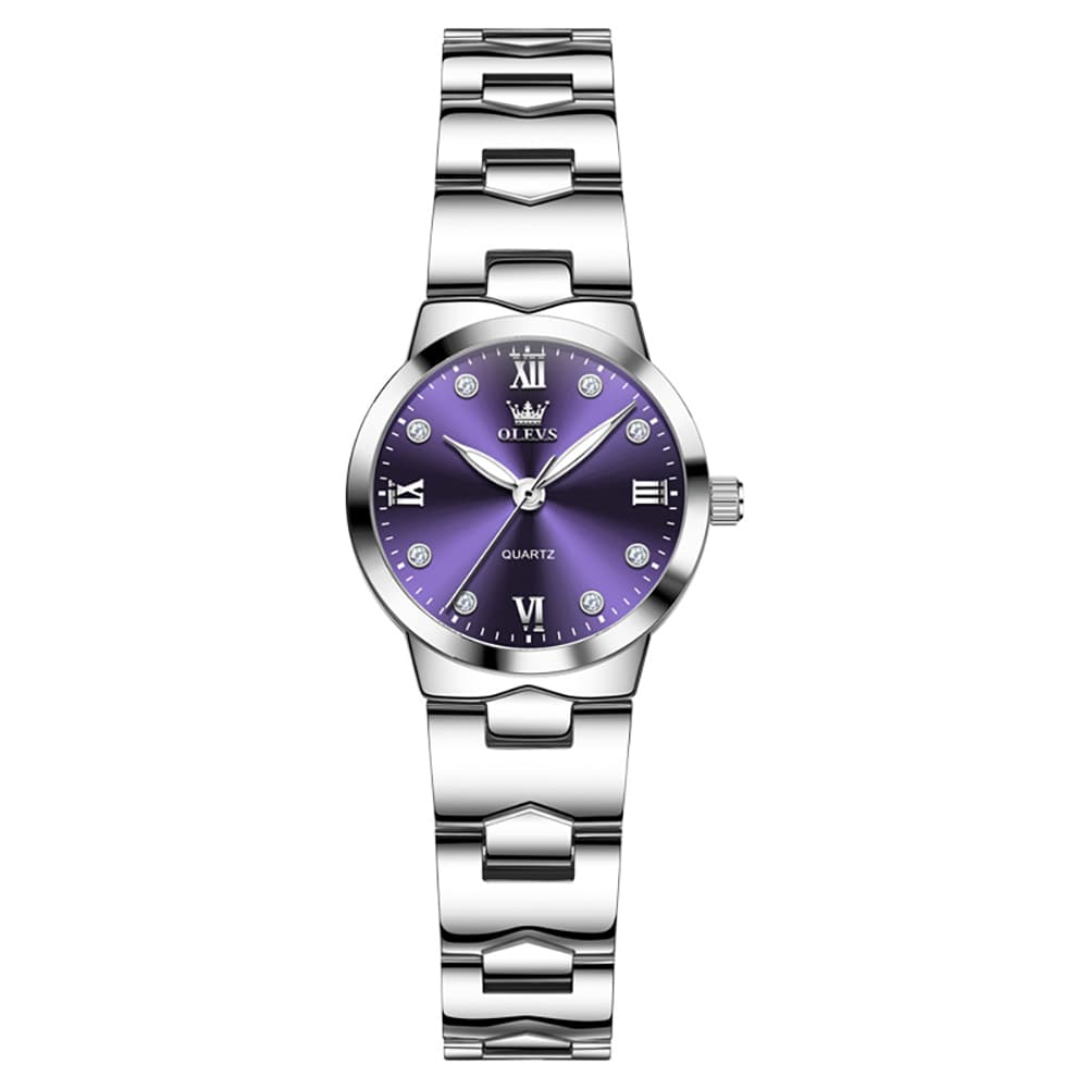 OLEVS 3735 Elegant Small Dial Luminous Quartz Watch for Women - Silver Blue Watch | Olevs Watch Store