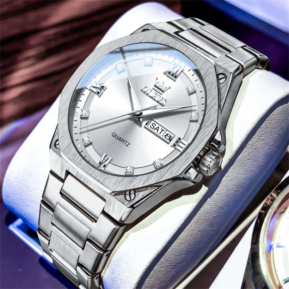 OLEVS 3736 Polygonal Diamond Quartz Watch for Men