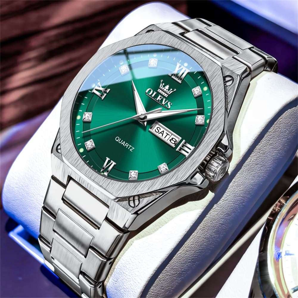 OLEVS 3736 Polygonal Diamond Quartz Watch for Men