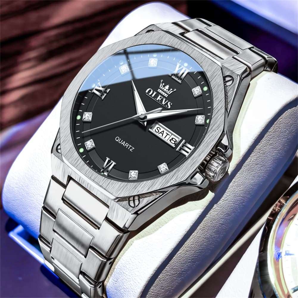 OLEVS 3736 Polygonal Diamond Quartz Watch for Men