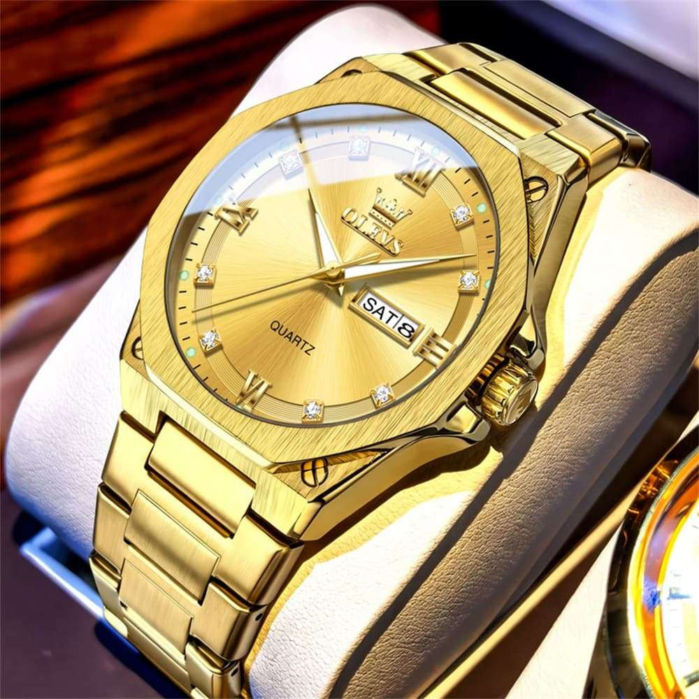 OLEVS 3736 Polygonal Diamond Quartz Watch for Men