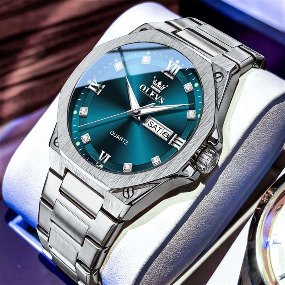 OLEVS 3736 Polygonal Diamond Quartz Watch for Men