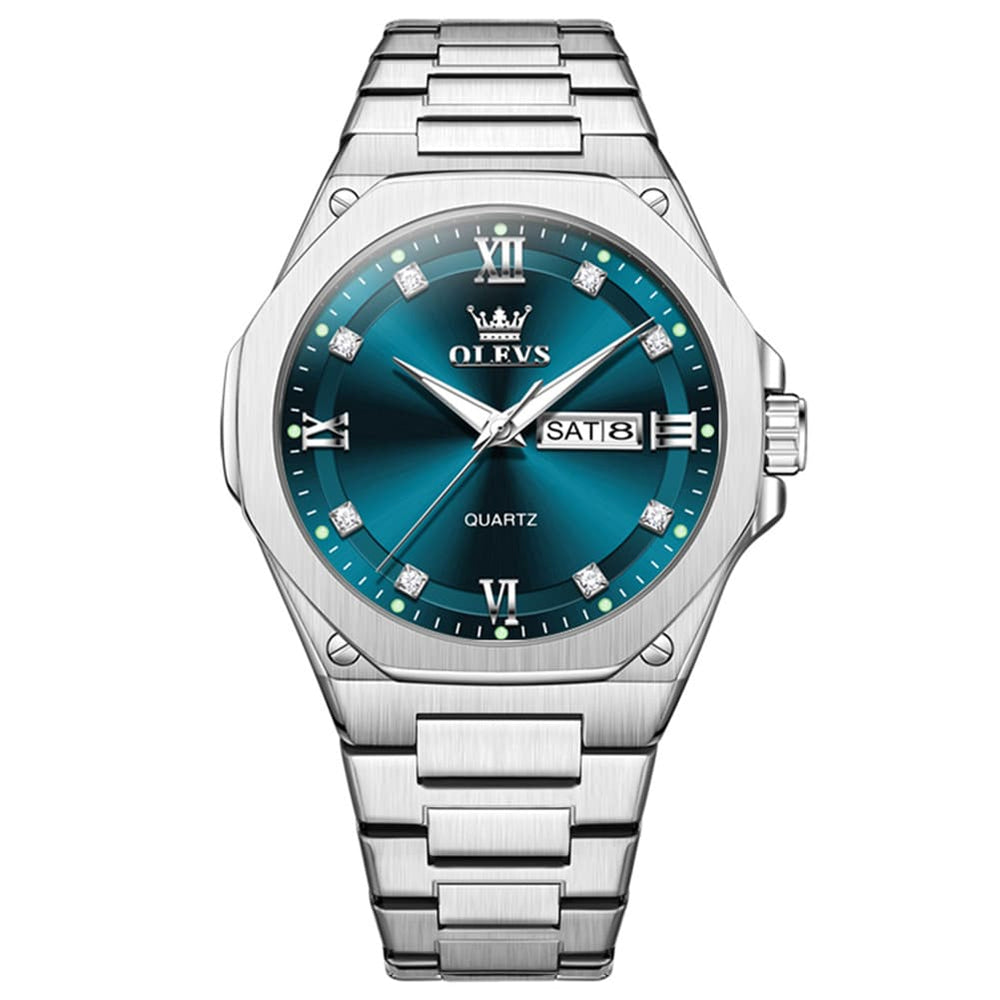 OLEVS 3736 Polygonal Diamond Quartz Watch for Men - Gold Watch | Olevs Watch Store