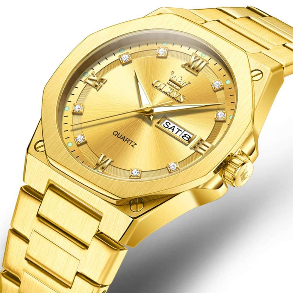 OLEVS 3736 Polygonal Diamond Quartz Watch for Men