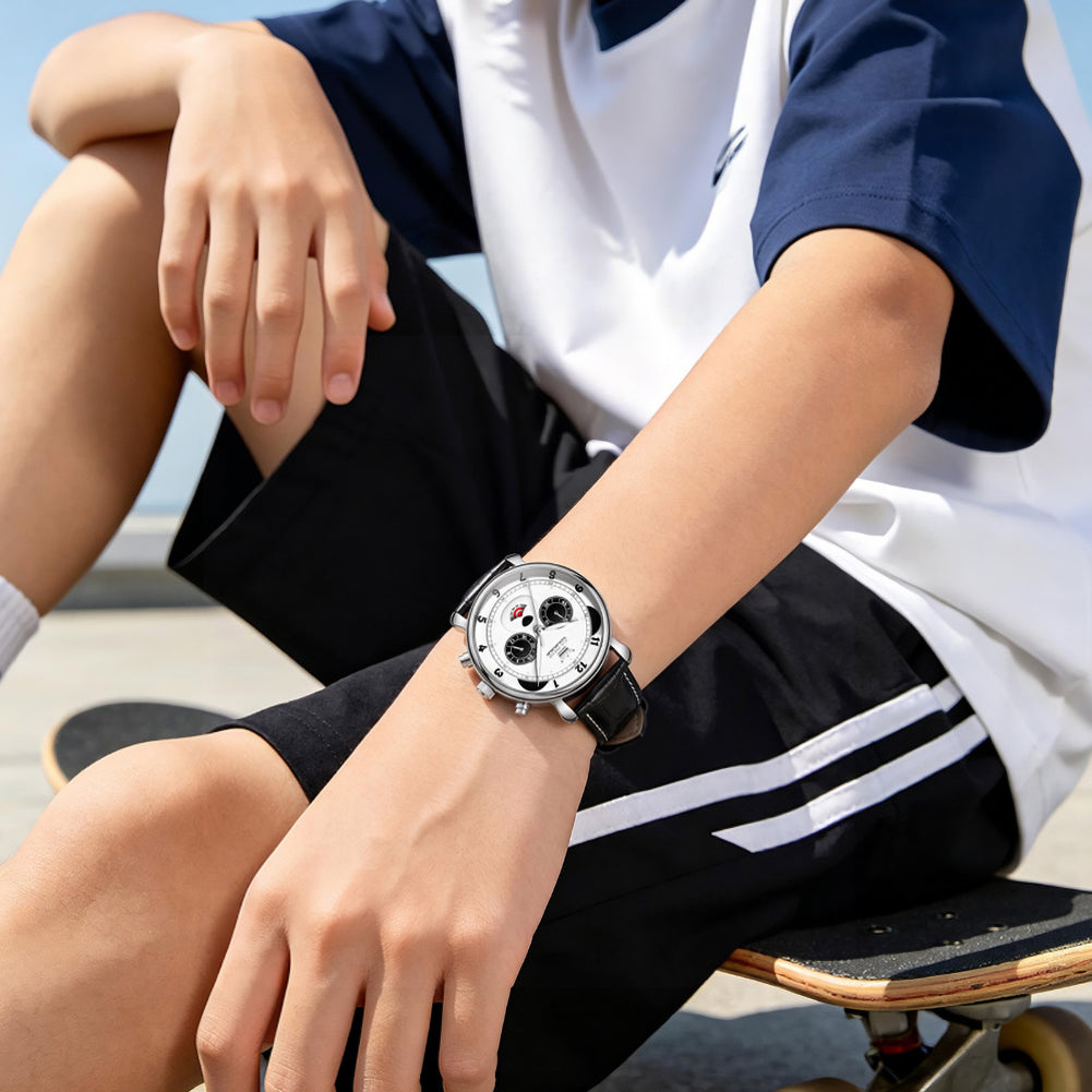 men's panda chronograph lifestyle image - OLEVS 3753
