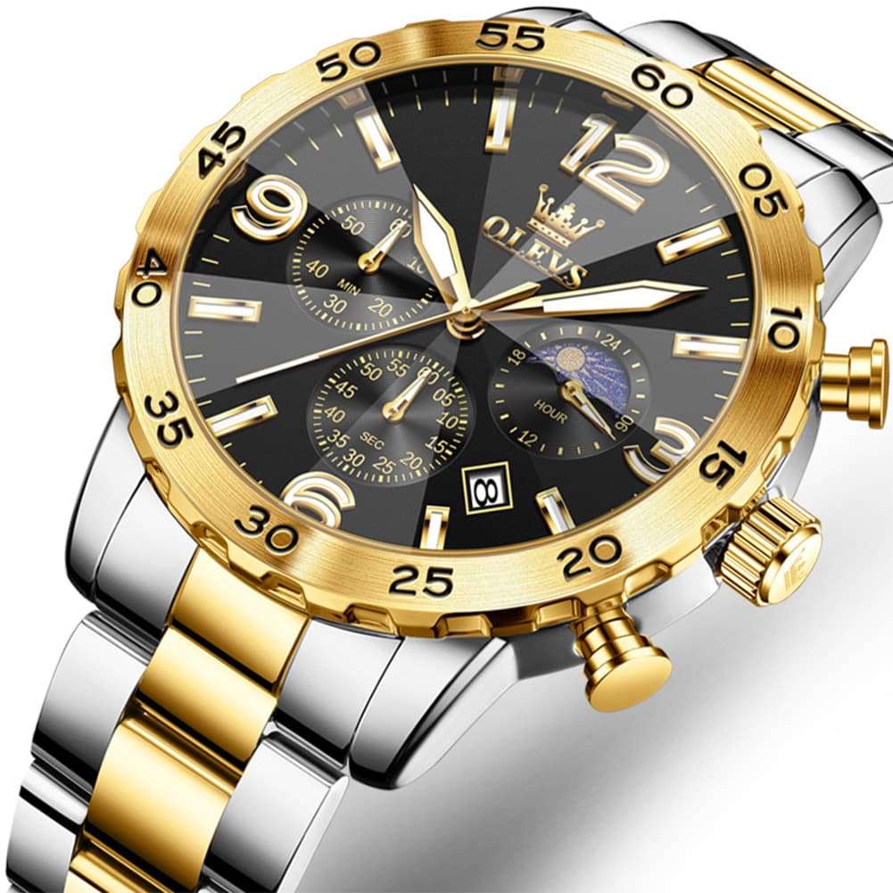 OLEVS 3D Rhombic Chronograph Quartz Watch for Men 3678