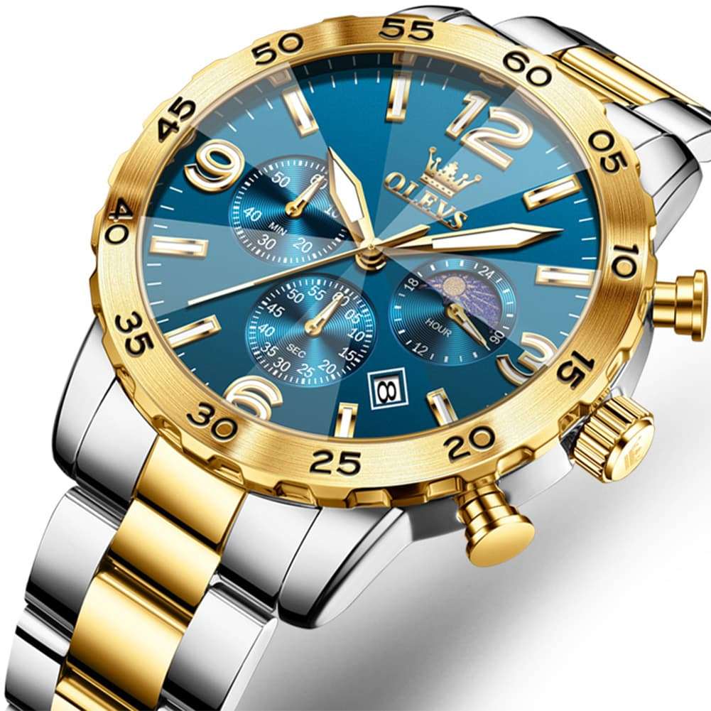 OLEVS 3D Rhombic Chronograph Quartz Watch for Men 3678