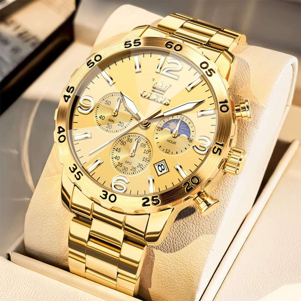 OLEVS 3D Rhombic Chronograph Quartz Watch for Men 3678