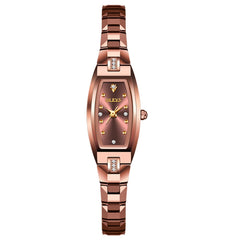 OLEVS 5501 Tonneau Tungsten Steel Quartz Watch for Women - Rose Gold Watch | Olevs Watch Store