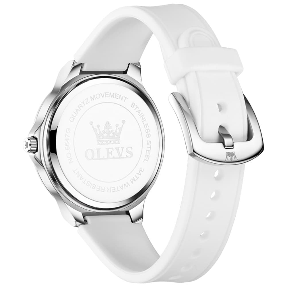 OLEVS 5647 Ultra Thin Day Date Quartz Watch Silicone Strap Casual Timepiece for Men and Women - Olevs Watch Store