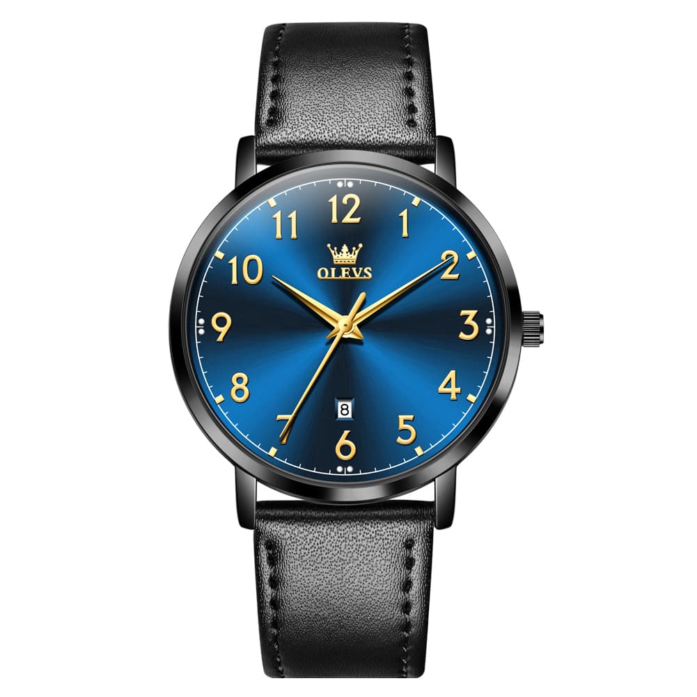 OLEVS 5653 Ultra Thin Couple Watch Milanese Mesh and Leather Strap Date Timepiece for Men and Women - Olevs Watch Store