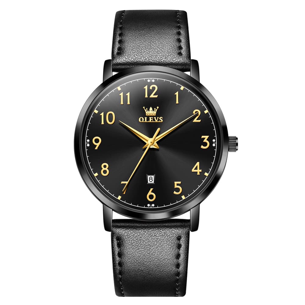 OLEVS 5653 Ultra Thin Couple Watch Milanese Mesh and Leather Strap Date Timepiece for Men and Women - Olevs Watch Store