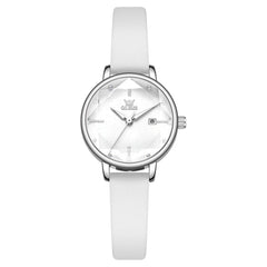 OLEVS 5656 Diamond Cut Faceted Crystal Quartz Watch Leather or Steel Bracelet Elegant Dress Timepiece for Women - Olevs Store