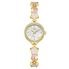 OLEVS 5665 Star Moon Bracelet Watch Mother of Pearl Starry Dial Quartz Jewelry Timepiece for Women - Olevs Watch Store