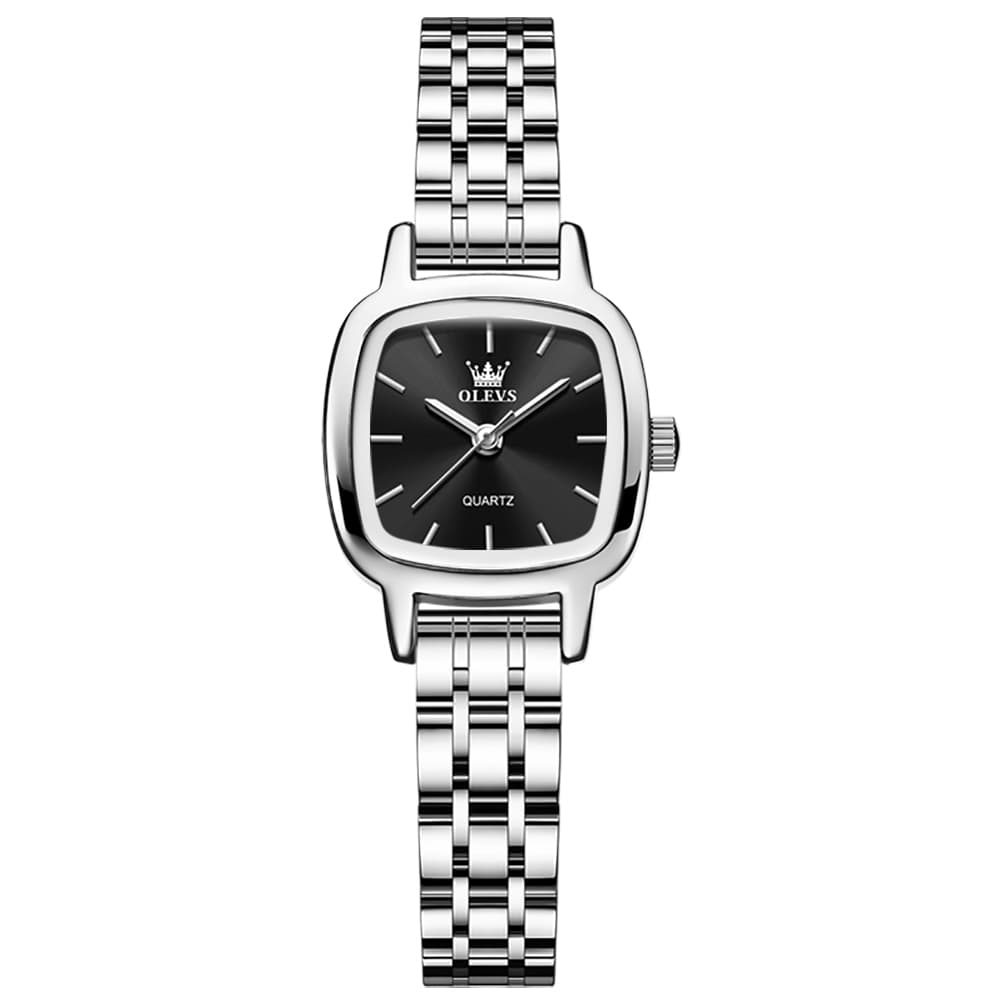 OLEVS 5675 Petite Square Watch Vintage Dress Stainless Steel Bracelet Quartz Timepiece for Women - Olevs Watch Store