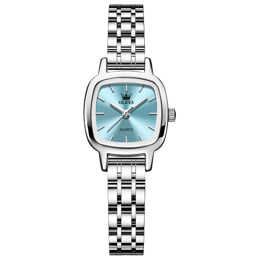 OLEVS 5675 Petite Square Watch Vintage Dress Stainless Steel Bracelet Quartz Timepiece for Women - Olevs Watch Store