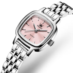 OLEVS 5675 Petite Square Watch Vintage Dress Stainless Steel Bracelet Quartz Timepiece for Women - Olevs Watch Store