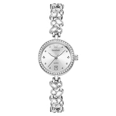 OLEVS 5679 Crystal Cluster Bracelet Watch Zircon Bezel Date Quartz Jewelry Timepiece for Women - Olevs Watch Store