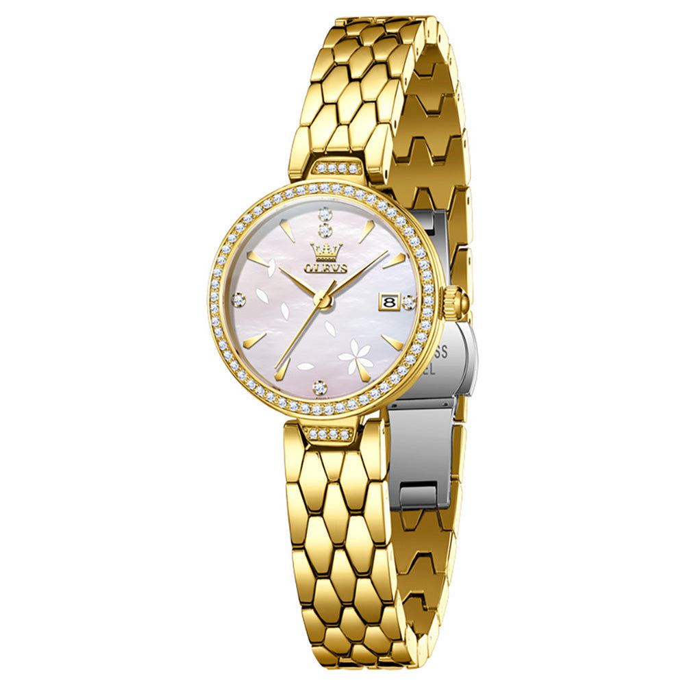 Gold White front view - OLEVS 5689
