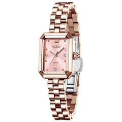 rectangular quartz watch for women in Rose Gold Pink - OLEVS 5690