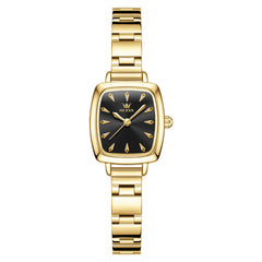 Gold tone bracelet with black dial front - OLEVS 5695