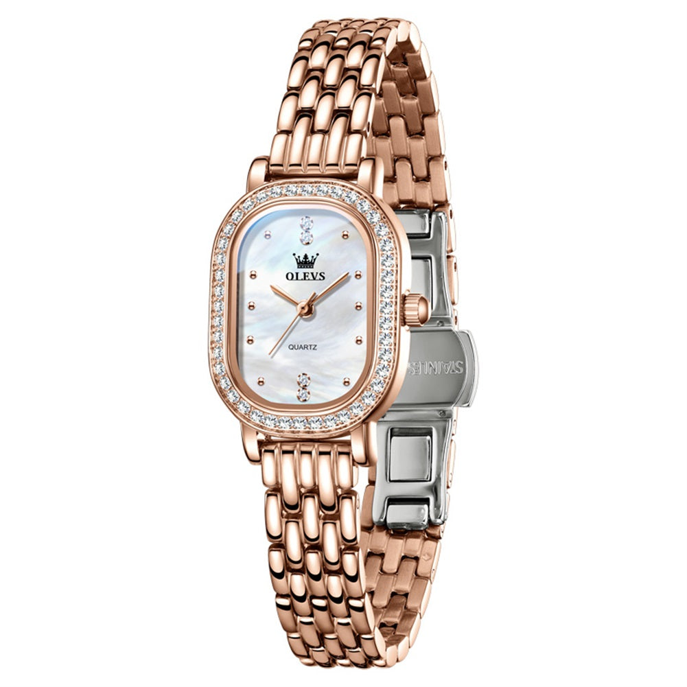 Stainless Steel Rose Gold White front - OLEVS 5697