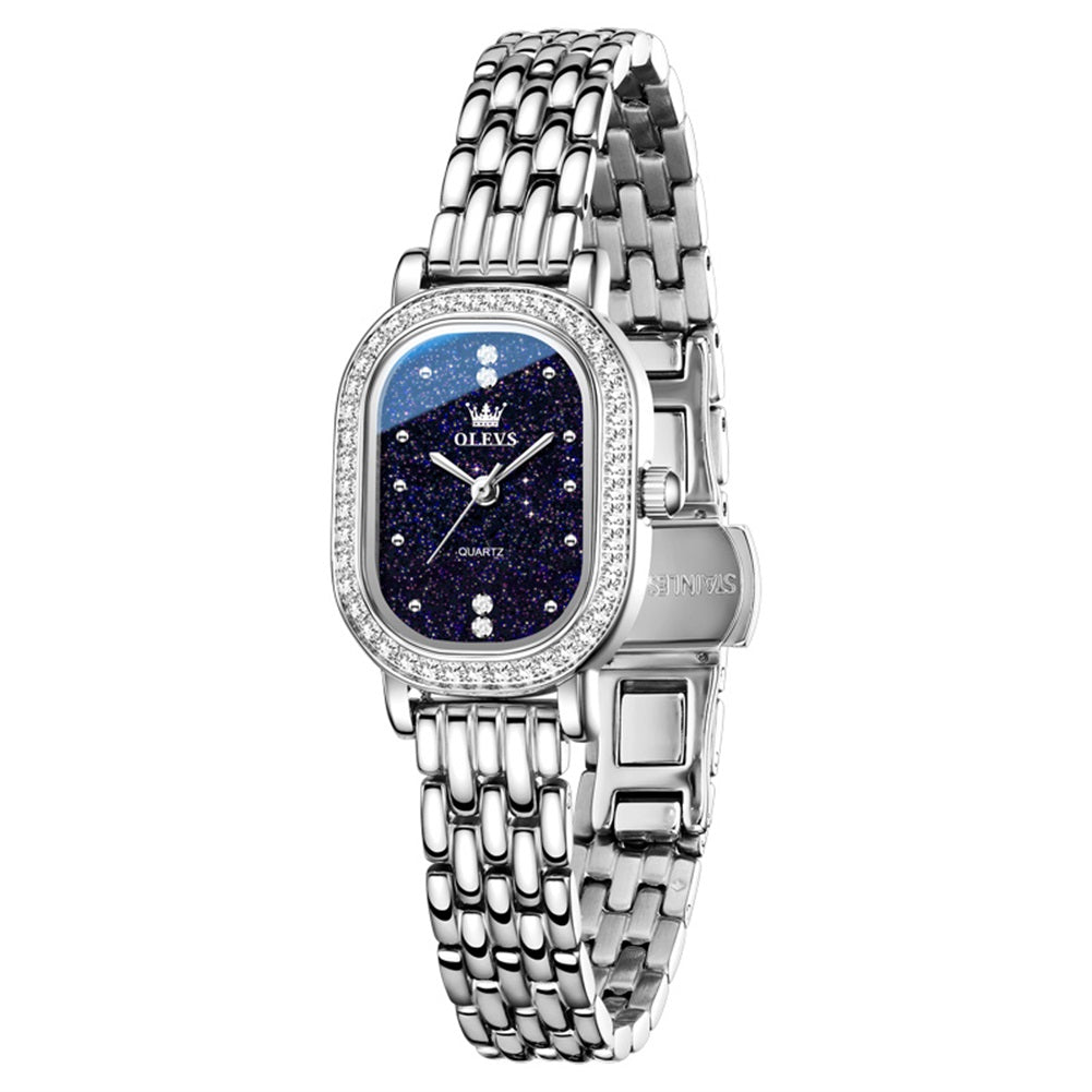 Stainless Steel Silver Blue front - OLEVS 5697