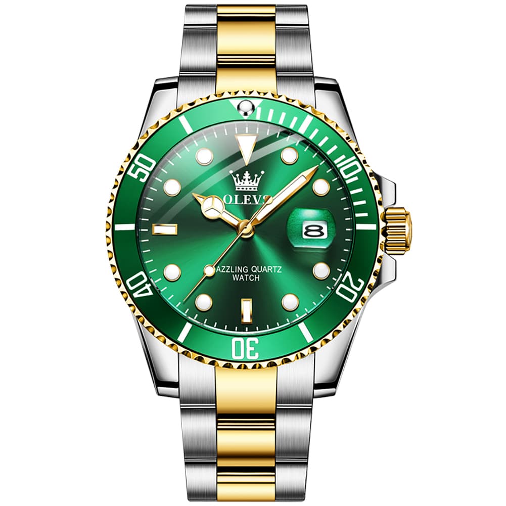 OLEVS 5885 Classic Luxury Dive Style Watch for Men - All Gold Watch | Olevs Watch Store