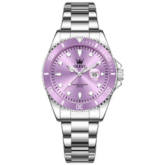 OLEVS 5885 Sporty Chic Luxury Dive Style Watch for Women - Lilac Purple Watch | Olevs Watch Store