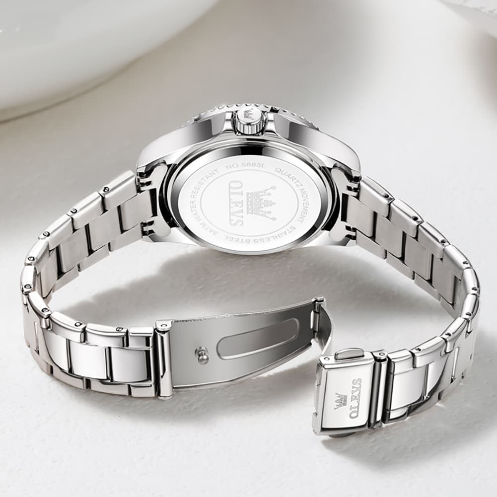 OLEVS 5885 Sporty Chic Luxury Dive Style Watch for Women - Mint Blue Watch | Olevs Watch Store