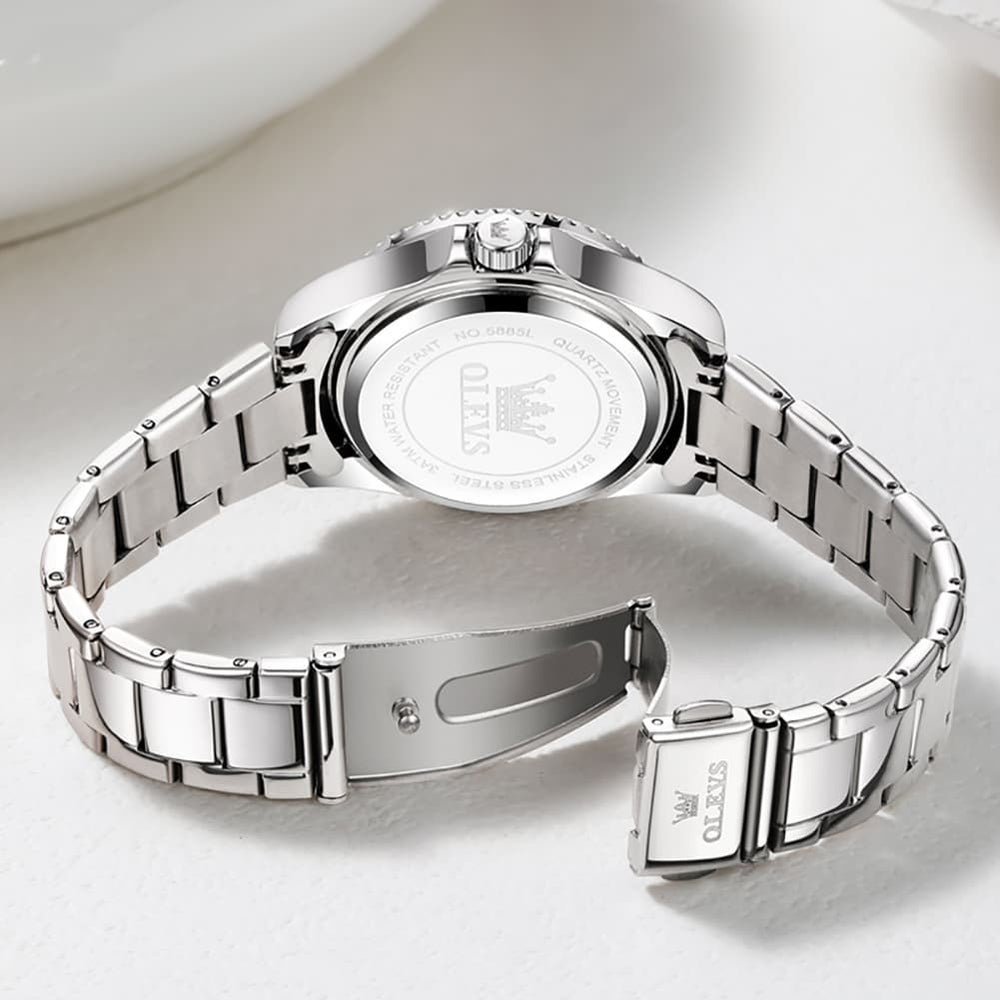 OLEVS 5885 Sporty Chic Luxury Dive Style Watch for Women - Mint Blue Watch | Olevs Watch Store
