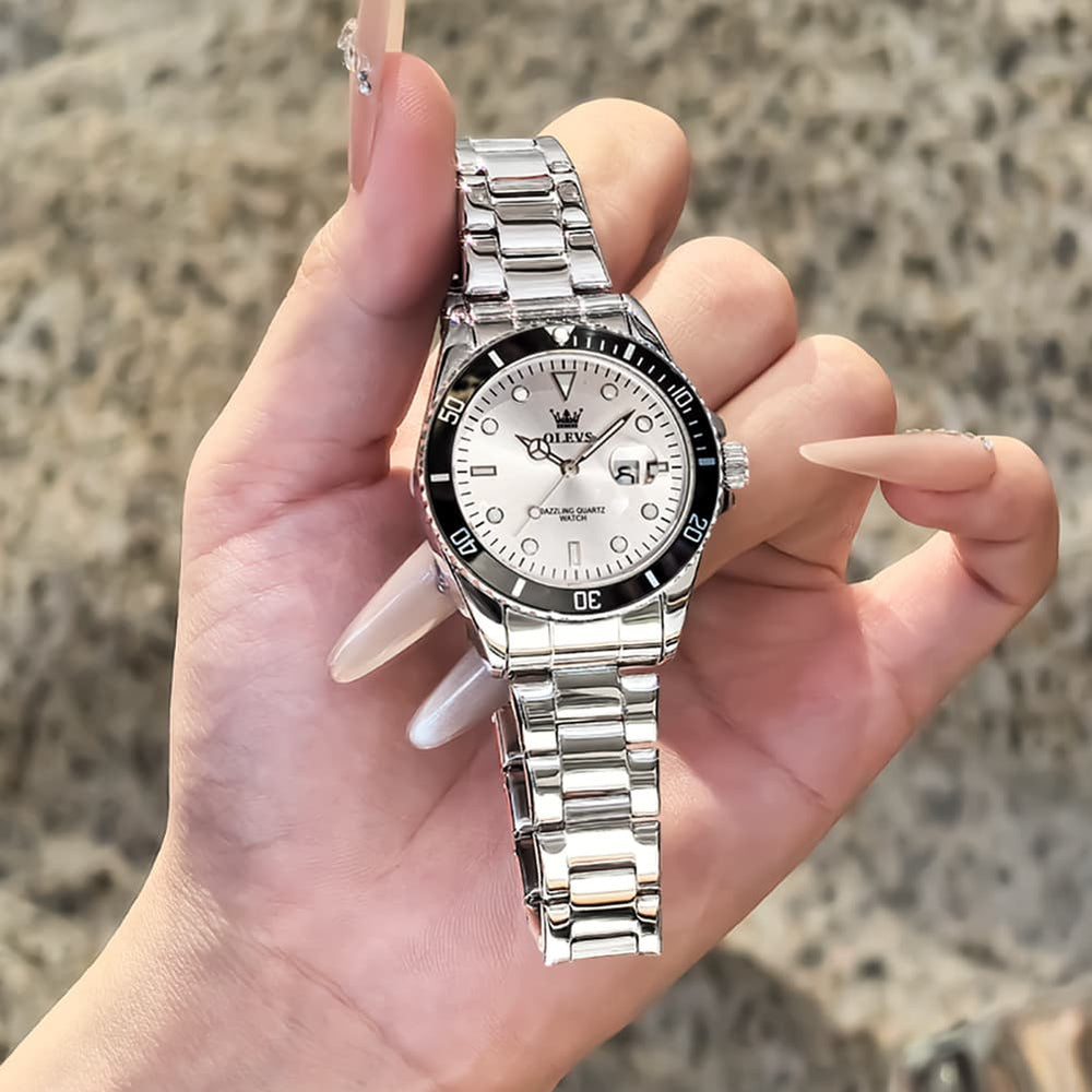 OLEVS 5885 Sporty Chic Luxury Dive Style Watch for Women - Mint Blue Watch | Olevs Watch Store