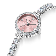 OLEVS 5889 Diamond Tennis Bracelet Watch Dainty 5mm Zircon Bezel Quartz Jewelry Timepiece for Women - Olevs Watch Store