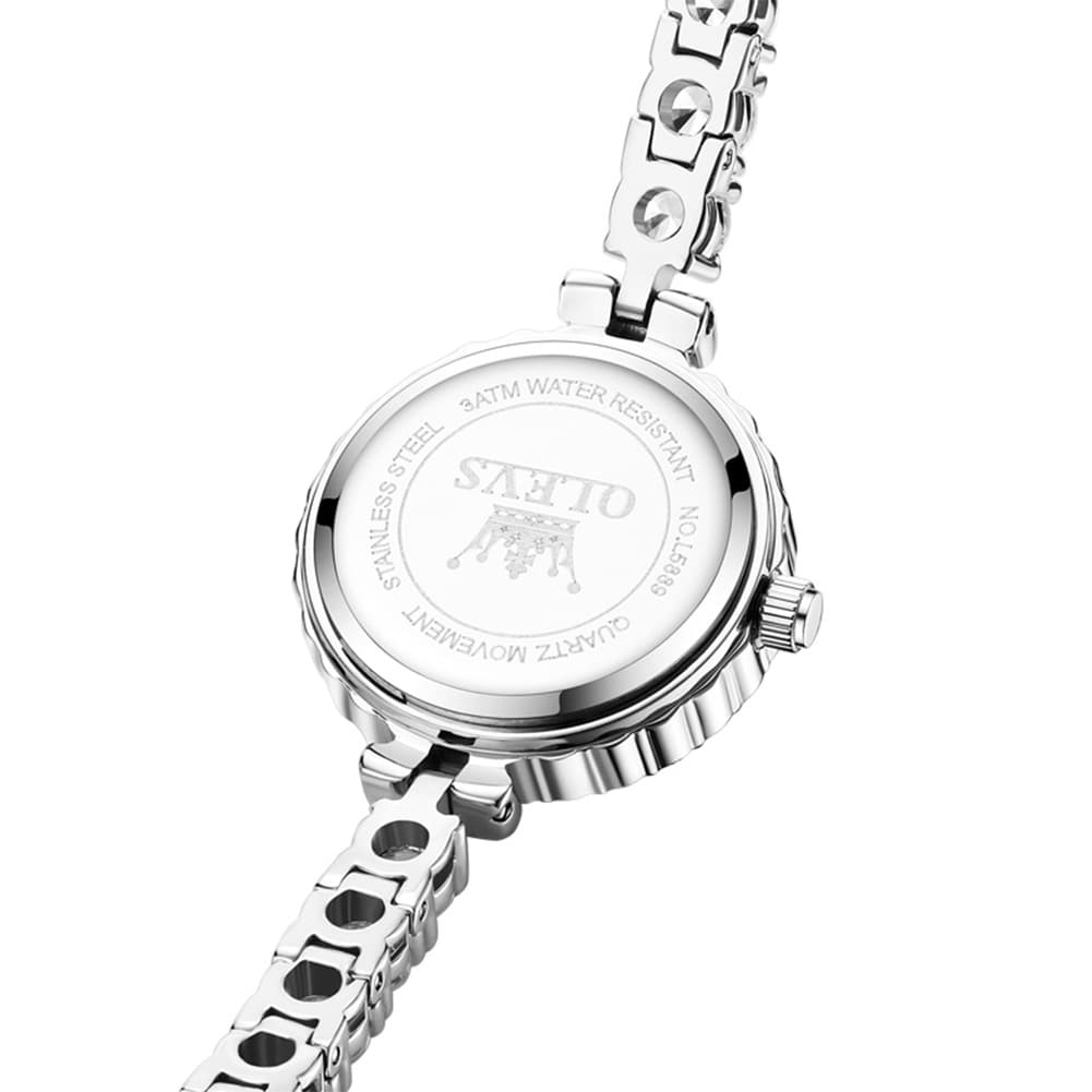 OLEVS 5889 Diamond Tennis Bracelet Watch Dainty 5mm Zircon Bezel Quartz Jewelry Timepiece for Women - Olevs Watch Store