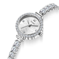 OLEVS 5889 Diamond Tennis Bracelet Watch Dainty 5mm Zircon Bezel Quartz Jewelry Timepiece for Women - Olevs Watch Store