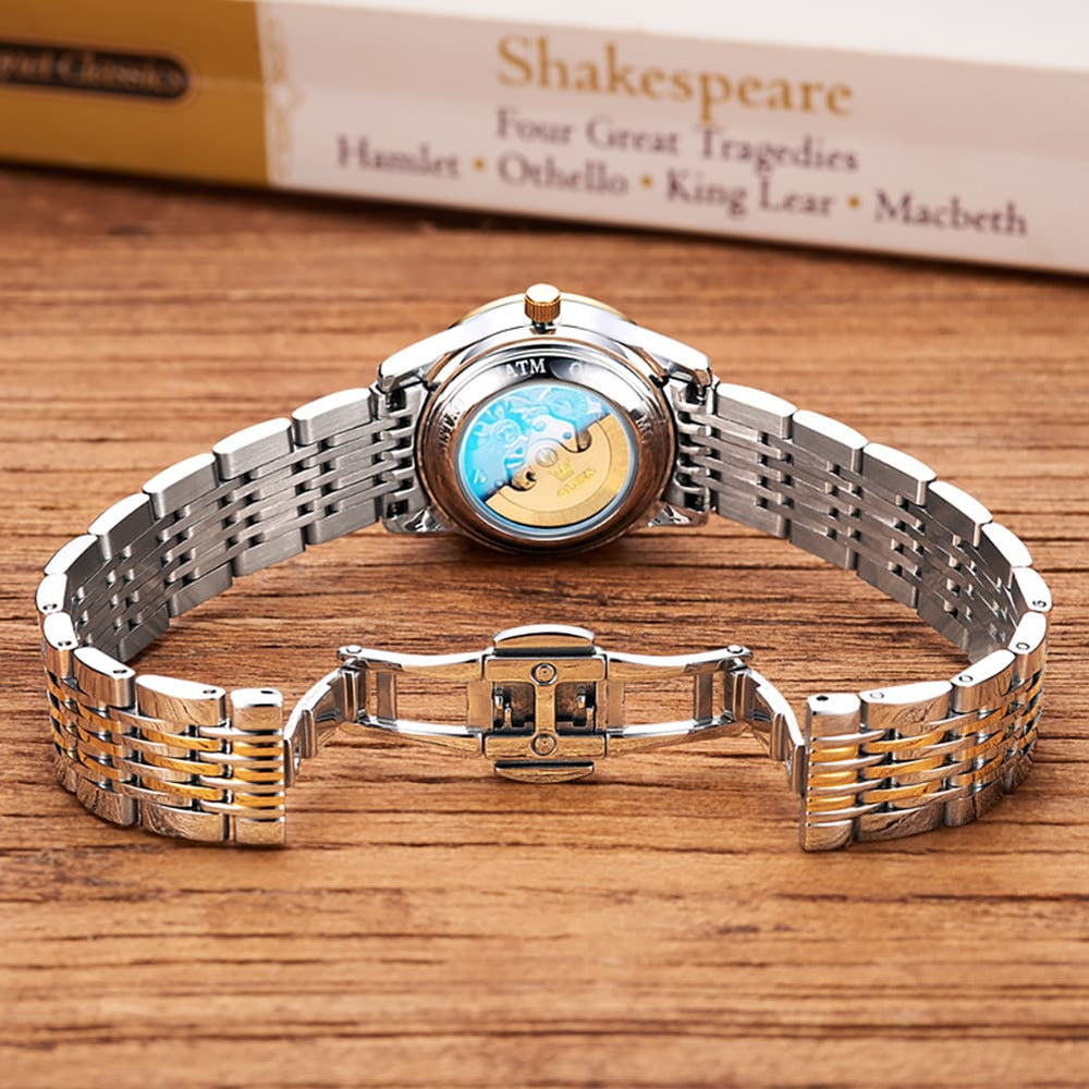 OLEVS 6630 Petite Sunburst Mechanical Watch for Women - All Gold Watch | Olevs Watch Store
