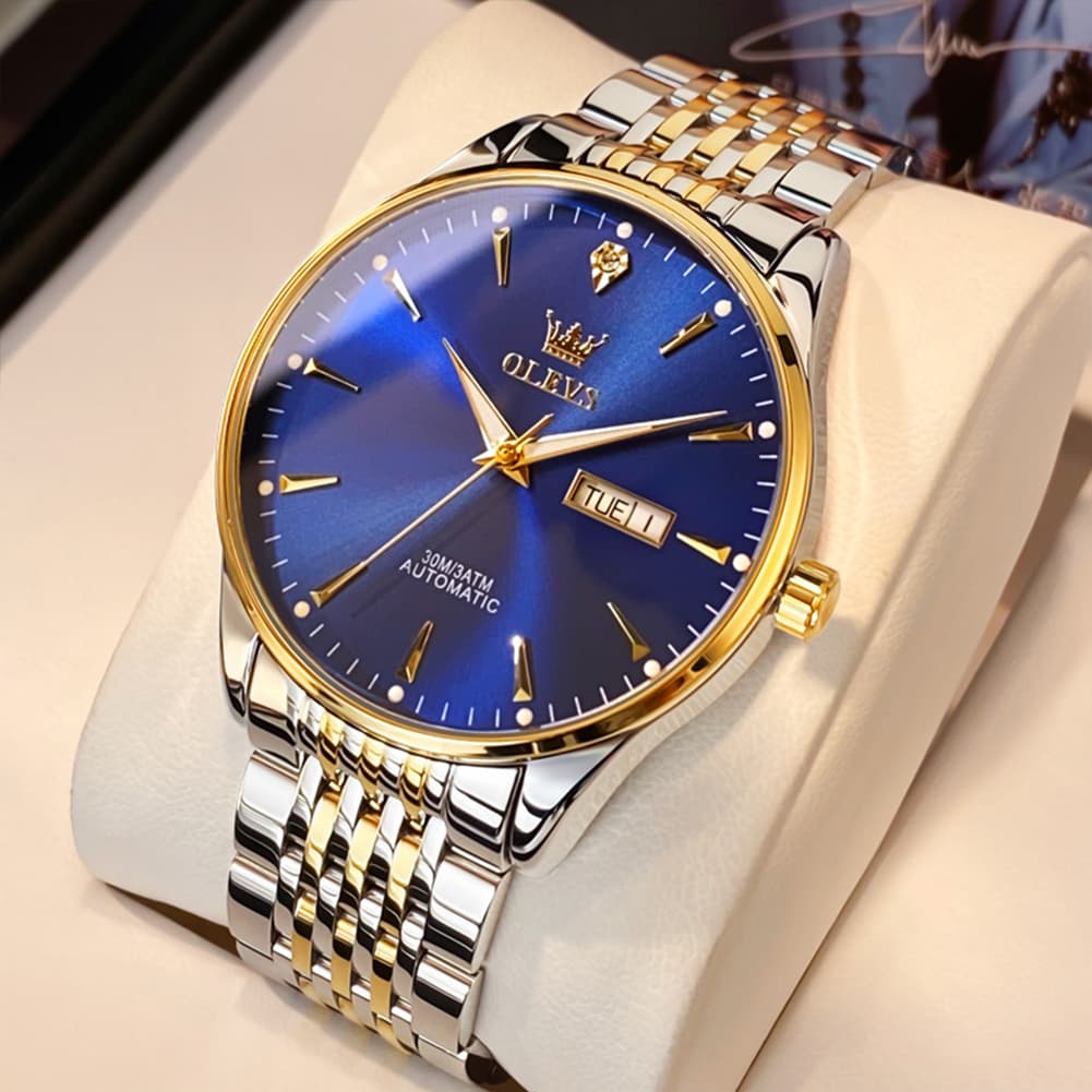 OLEVS 6635 Stainless Steel Automatic Mechanical Watch for Men - All Gold Watch | Olevs Watch Store