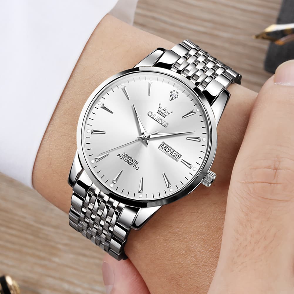 OLEVS 6635 Stainless Steel Automatic Mechanical Watch for Men - All Gold Watch | Olevs Watch Store