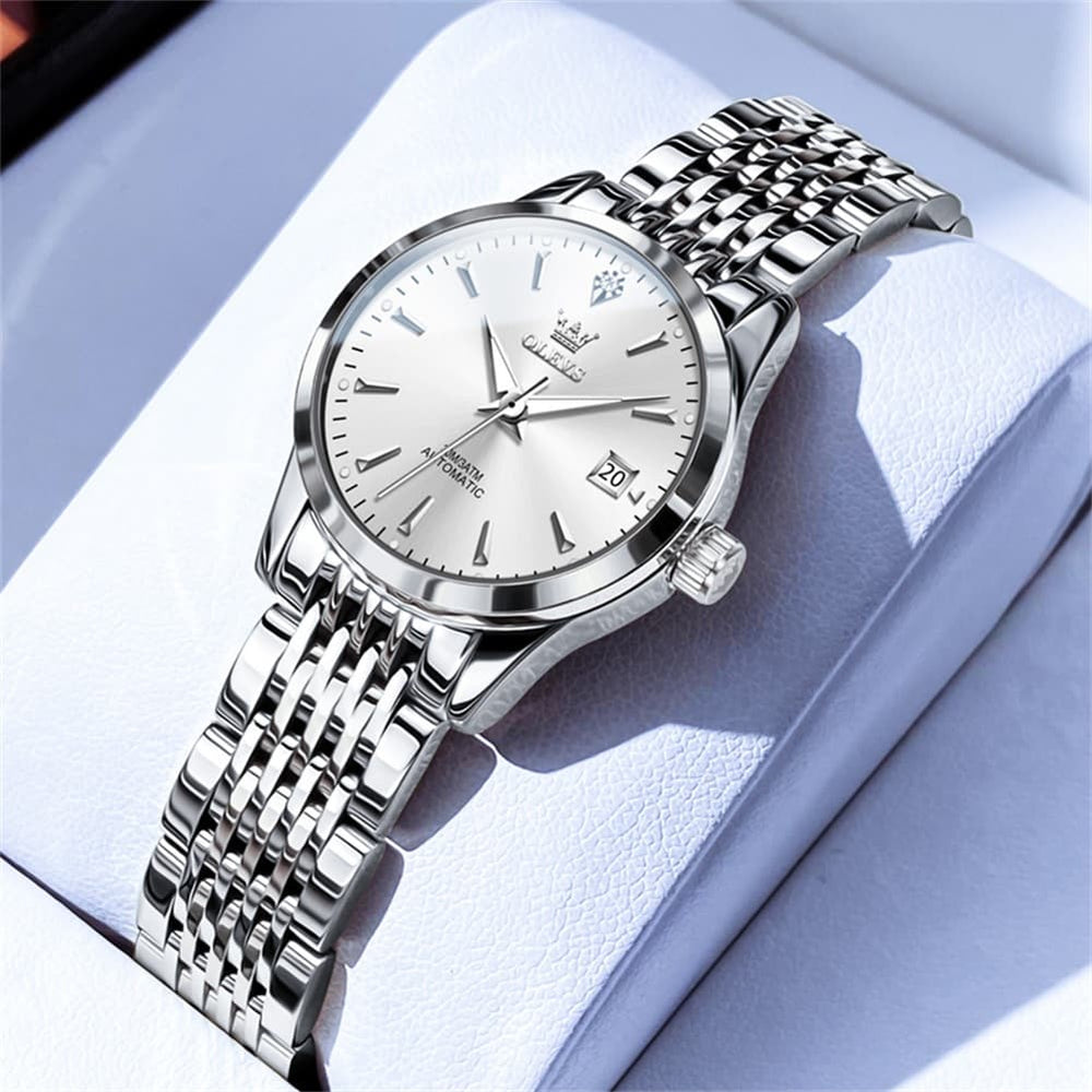 OLEVS 6635 Stainless Steel Automatic Mechanical Watch for Women - All Gold Watch | Olevs Watch Store