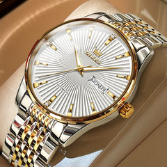 OLEVS 6653 Stainless Steel Automatic Mechanical Watch for Men - Silver White Watch | Olevs Watch Store